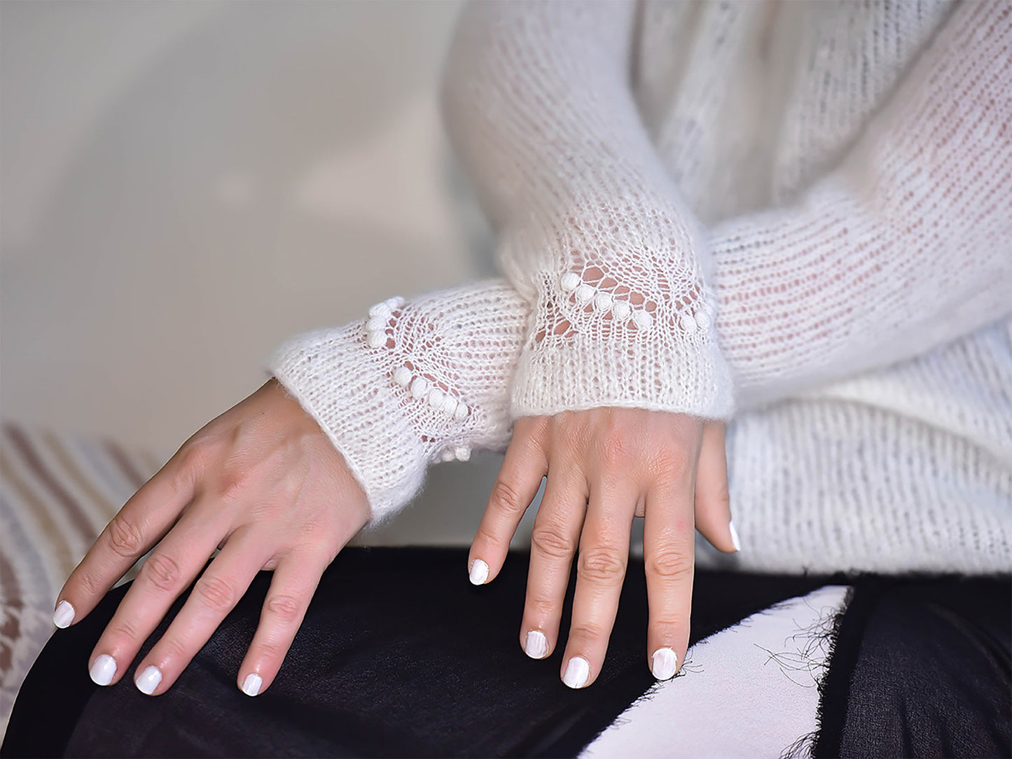 PDF knitting pattern GIRL WITH A PEARL SWEATER (EN+DE+JP)