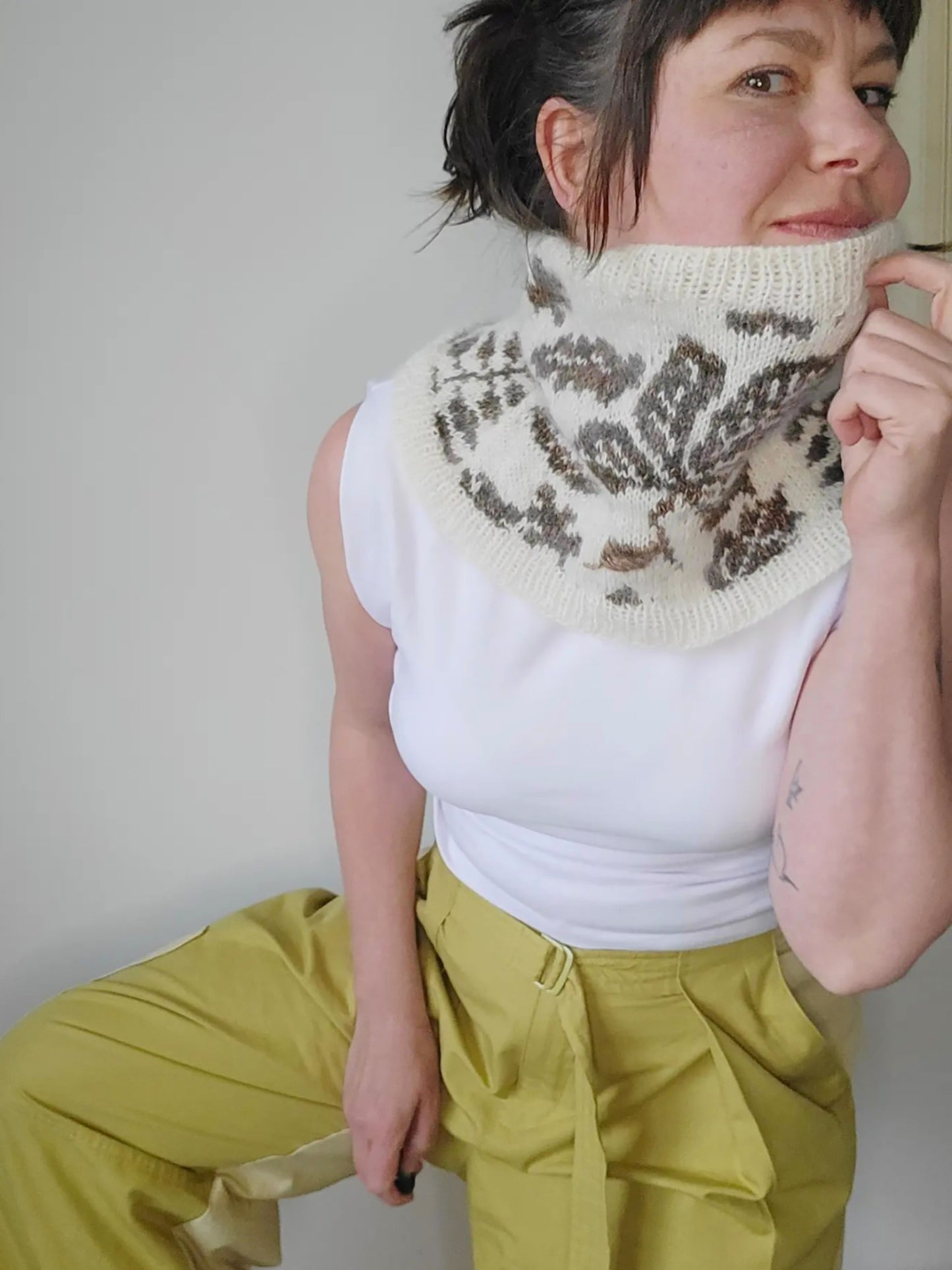 PDF knitting pattern LEAVES COWL